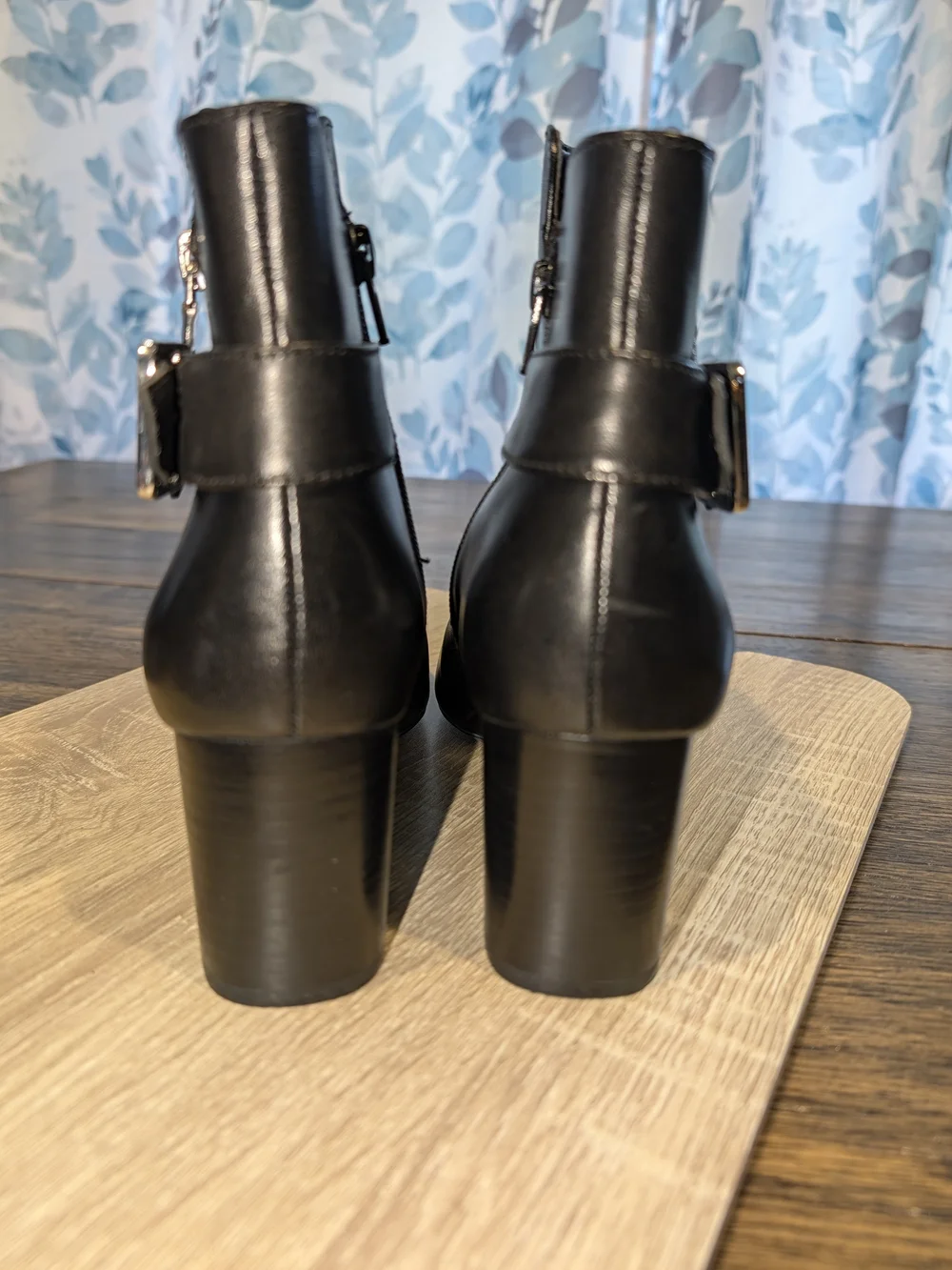 Lauren Ralph Lauren Black Leather Buckle Ankle Boots NWOT